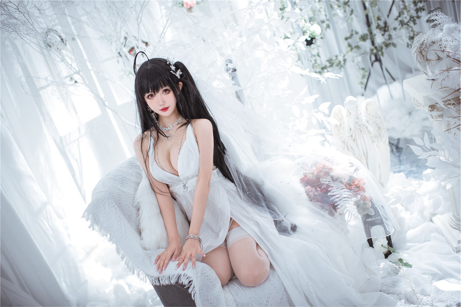 Fairy Moon NO.008 Big Phoenix Wedding Pure White Wedding Dress(19)